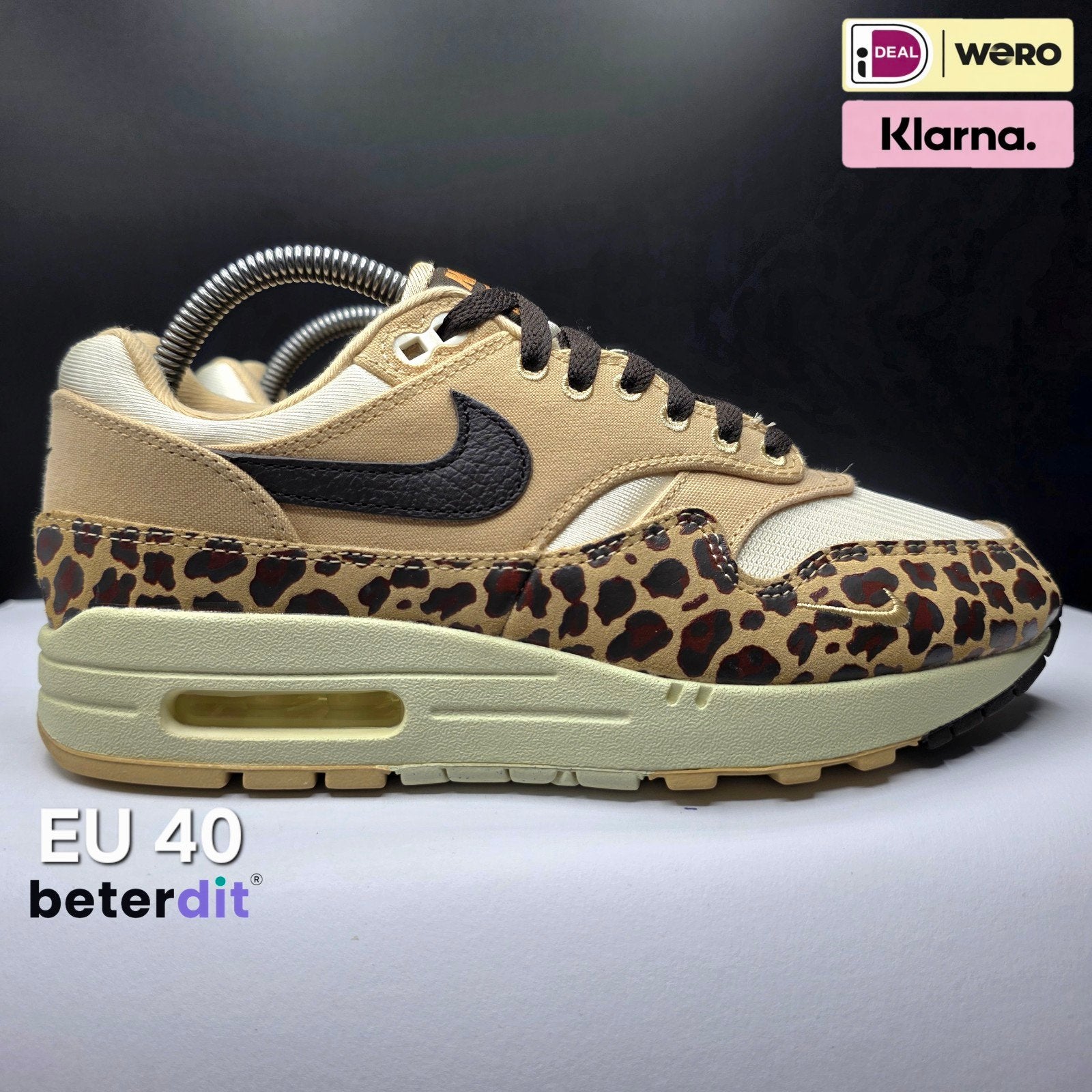 Nike Air Max 1 '87 'Sesame Leopard' Maat: 40, Beige, Ophalen of Verzenden, Nike, Nike
