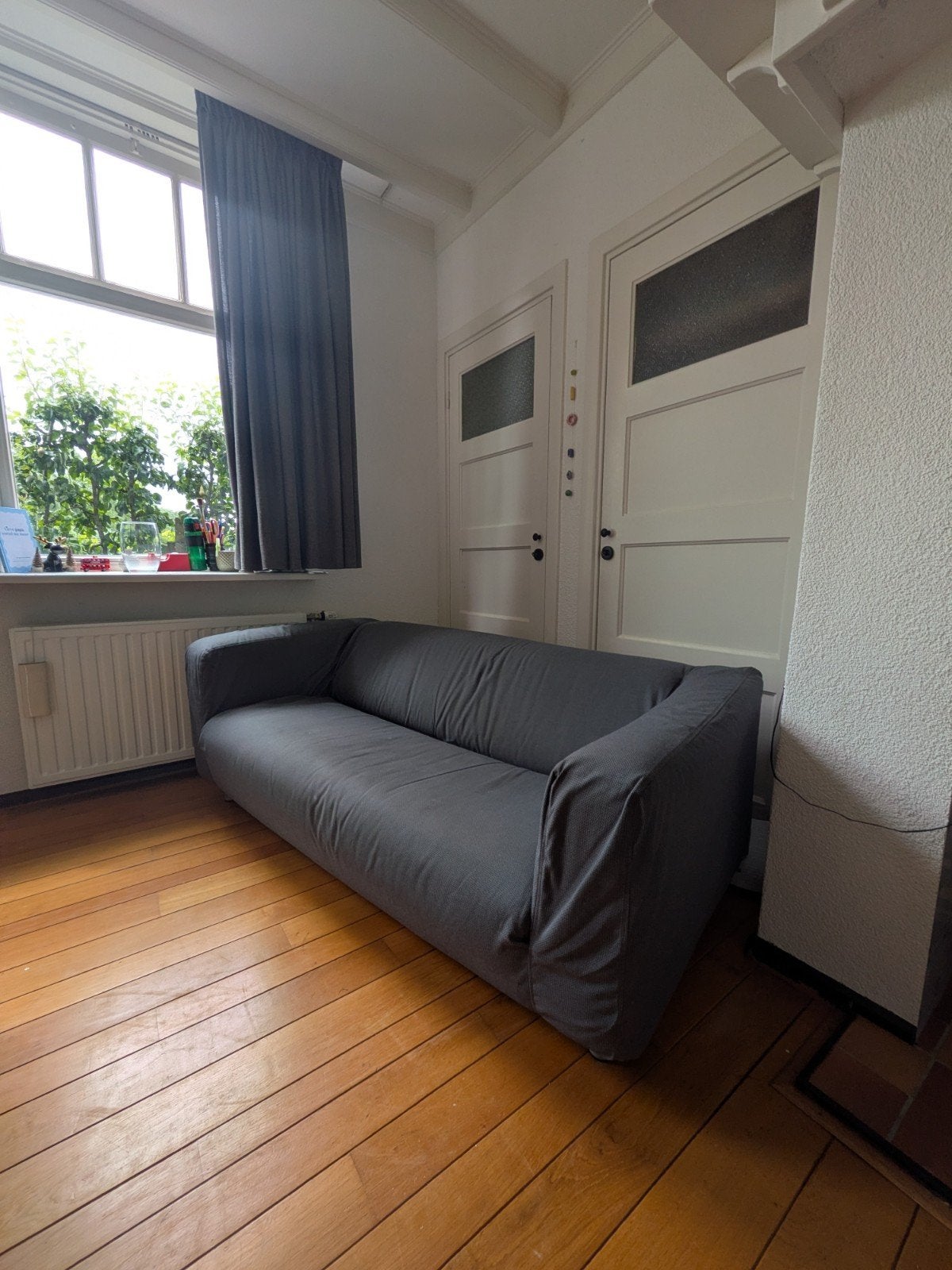 Bank - Antraciet/grijs - IKEA KLIPPAN, Ophalen, Gebruikt, 150 tot 200 cm, Tweepersoons