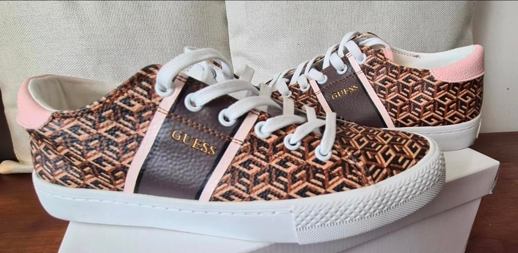 Guess sneakers met logo print, Guess, Bruin, Nieuw, Ophalen of Verzenden