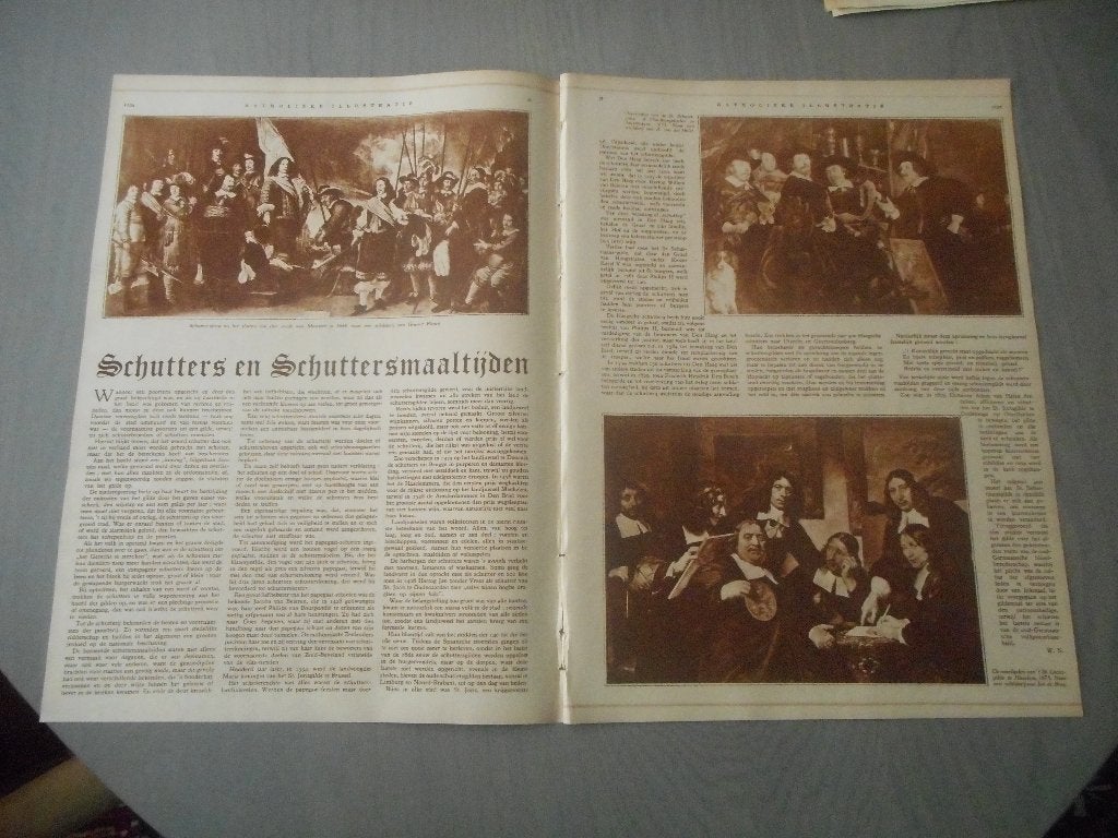 Schutterij. Schutters en schuttersmaaltijden. 1929., Ophalen of Verzenden, 1920 tot 1940, Nederland, Knipsel(s)