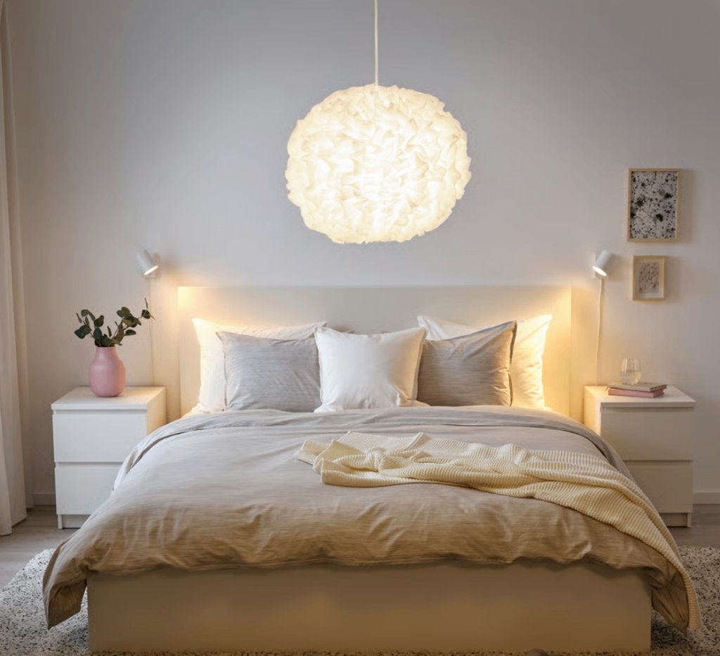 VINDKAST Hanglamp, wit, 50 cm. ceiling lamp + smart bulb, Ophalen, E27 (groot), Zo goed als nieuw, Hanglamp