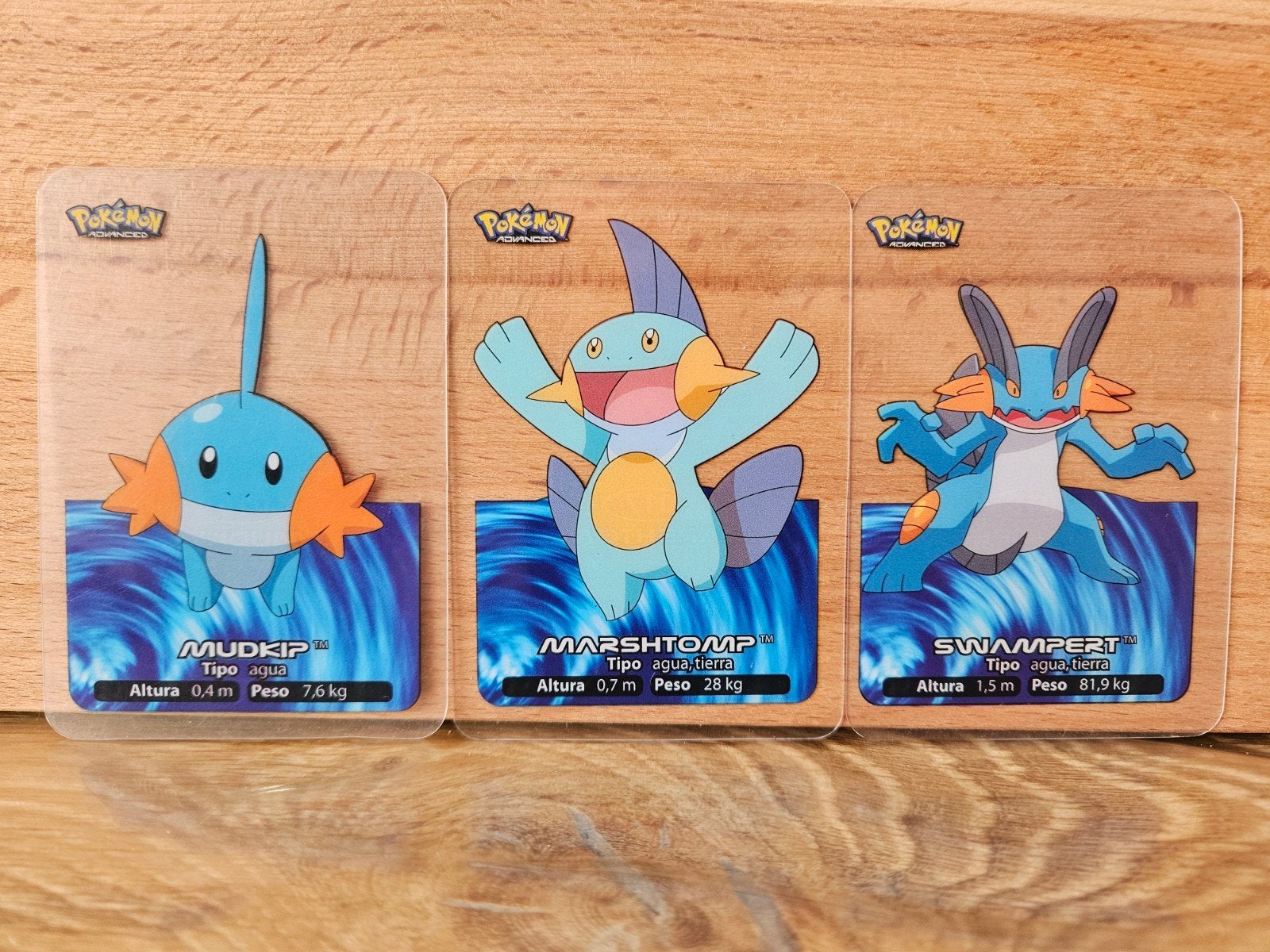 Mudkip Marshtomp Swampert Lamincards Pokemon Advanced 2005, Verzenden, Zo goed als nieuw, Losse kaart