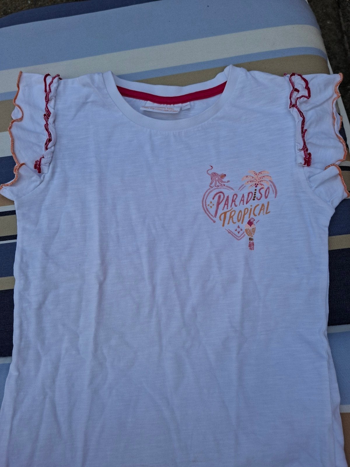 Jubel T-shirt maat 140 met tropische print, Gebruikt, Meisje, Ophalen of Verzenden, Jubel