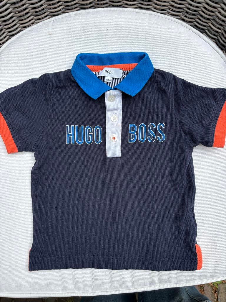Hugo Boss Polo Shirt - Donkerblauw met Oranje/Blauw, Ophalen of Verzenden, Zo goed als nieuw, Jongetje