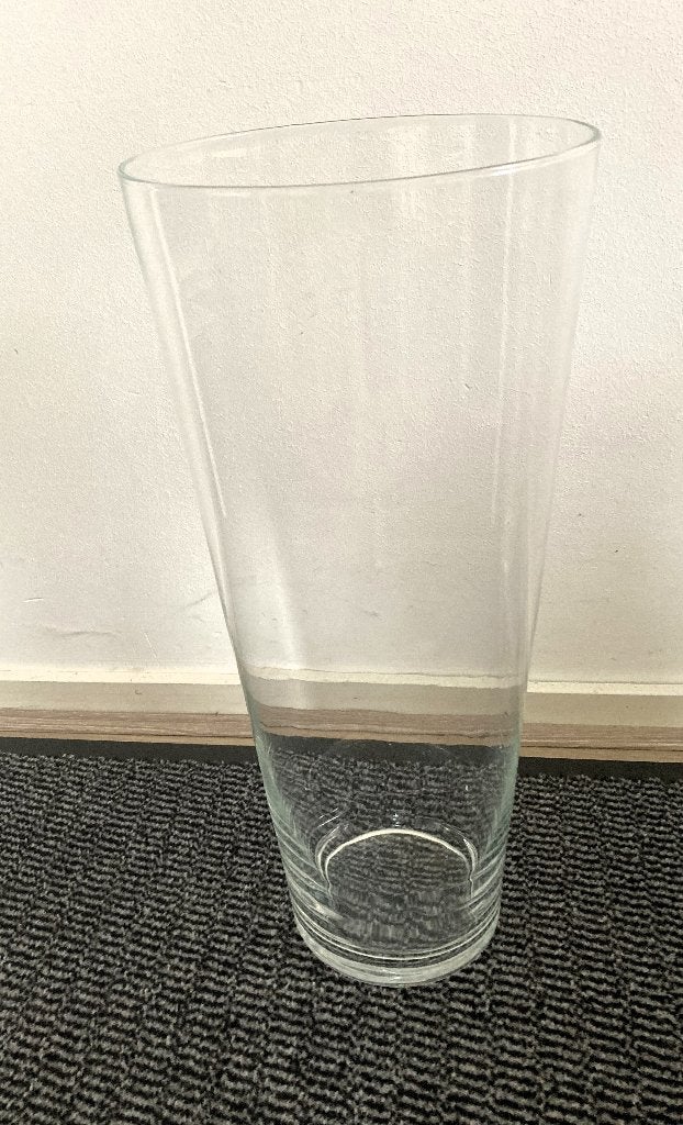 Transparant eclips glazen vaas / hg 50cm, Ophalen, Transparant, 50 cm, Glas