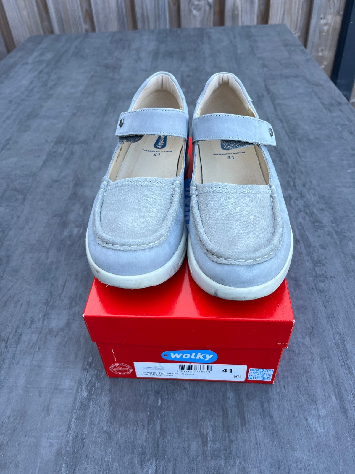 Wolky instappers two-stretch / nubuck grey Maat 41., Ophalen, Instappers, Grijs, Gedragen