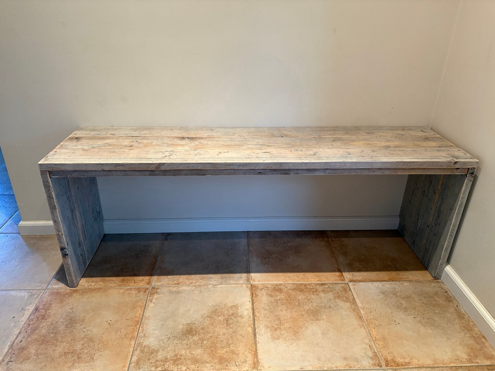 Stijgerhouten bijzettafel / speeltafel 170x44,5x60cm, Ophalen, Gebruikt, 150 tot 200 cm, Overige houtsoorten