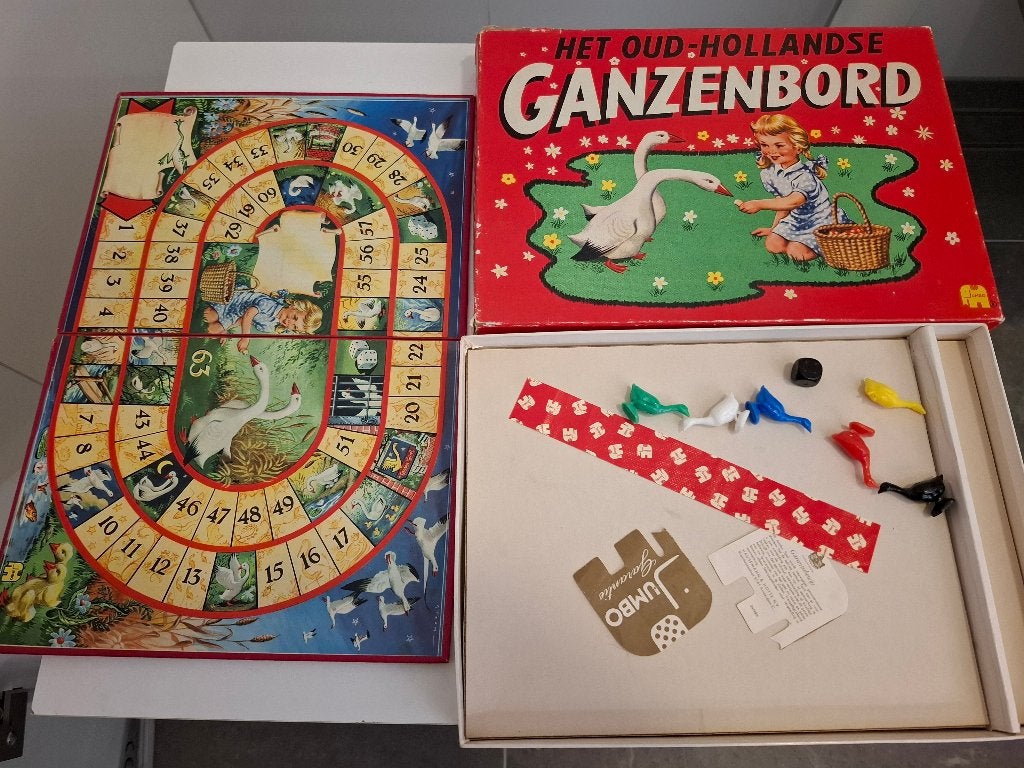 Ganzenbord met ganzen, Ophalen of Verzenden, Gebruikt