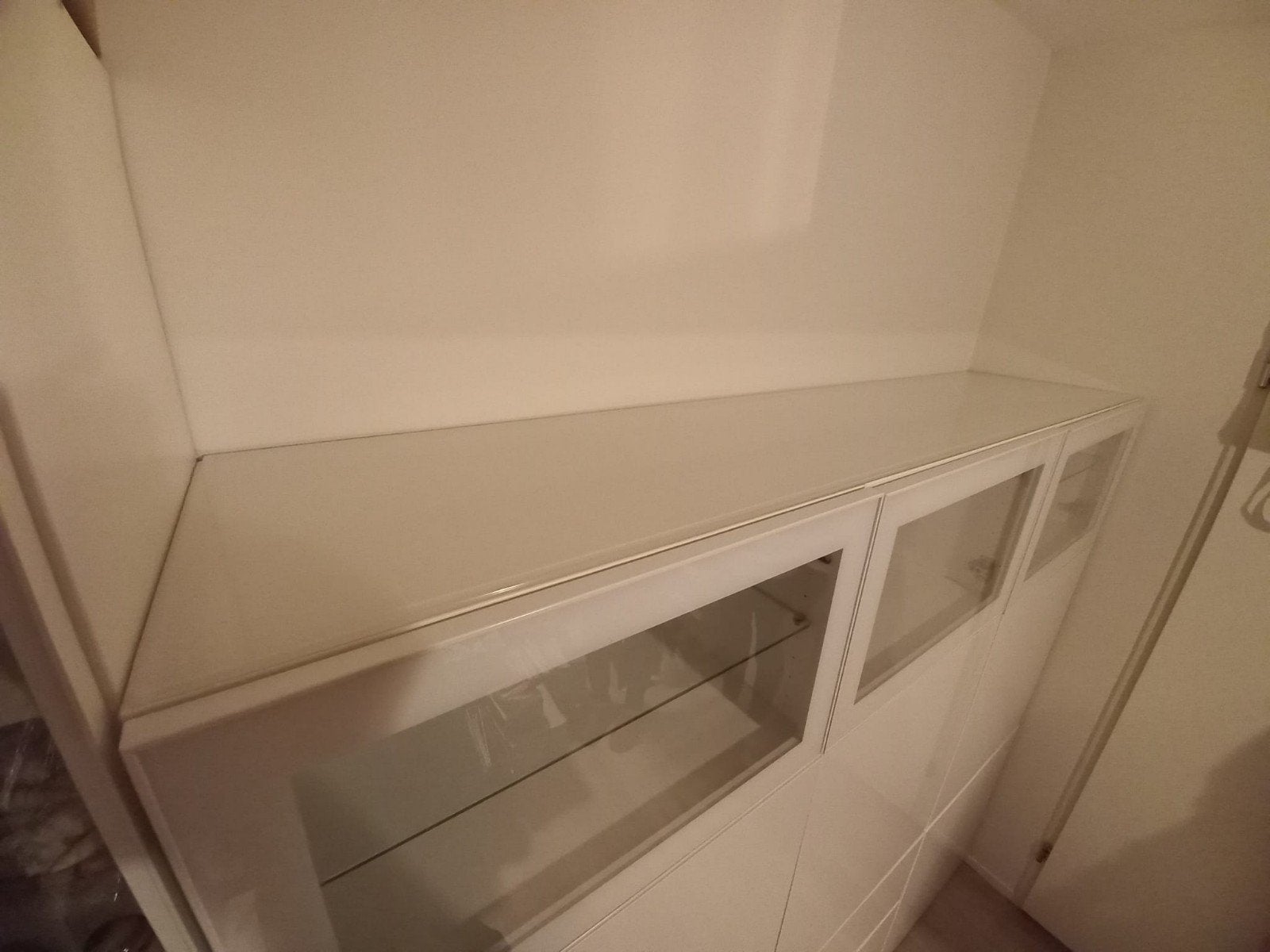 toppaneel/bovenblad voor Ikea Besta, glas wit, 180cm, Ophalen