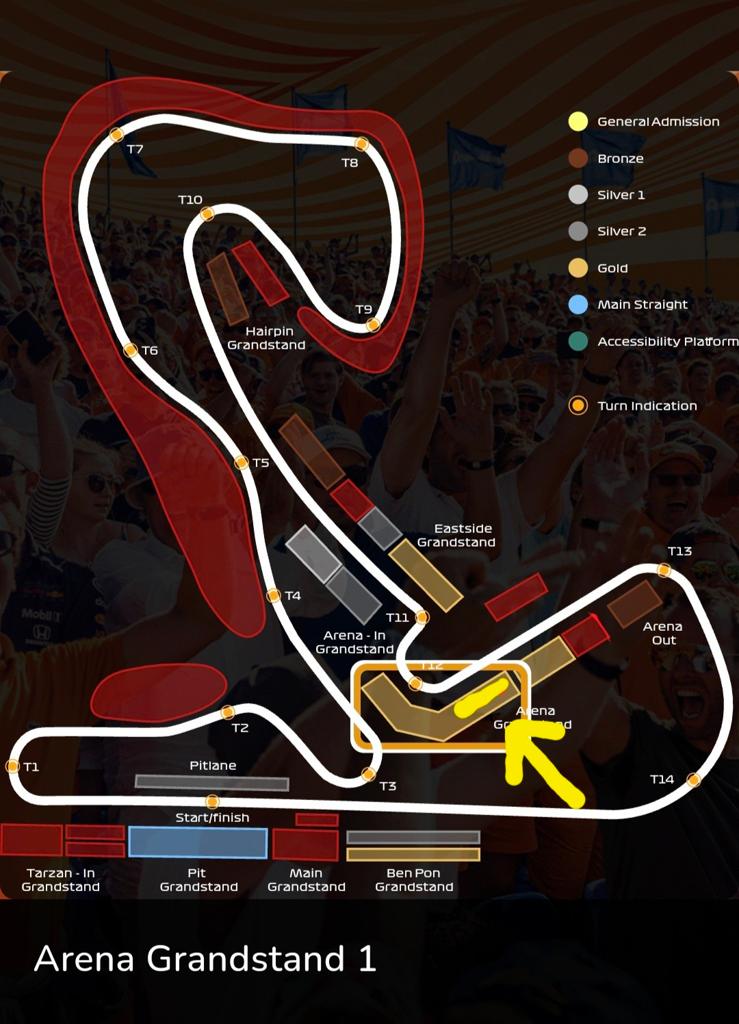 TE KOOP: 6x UITVERKOCHTE F1 Zandvoort Grandstand Arena Gold, Drie personen of meer