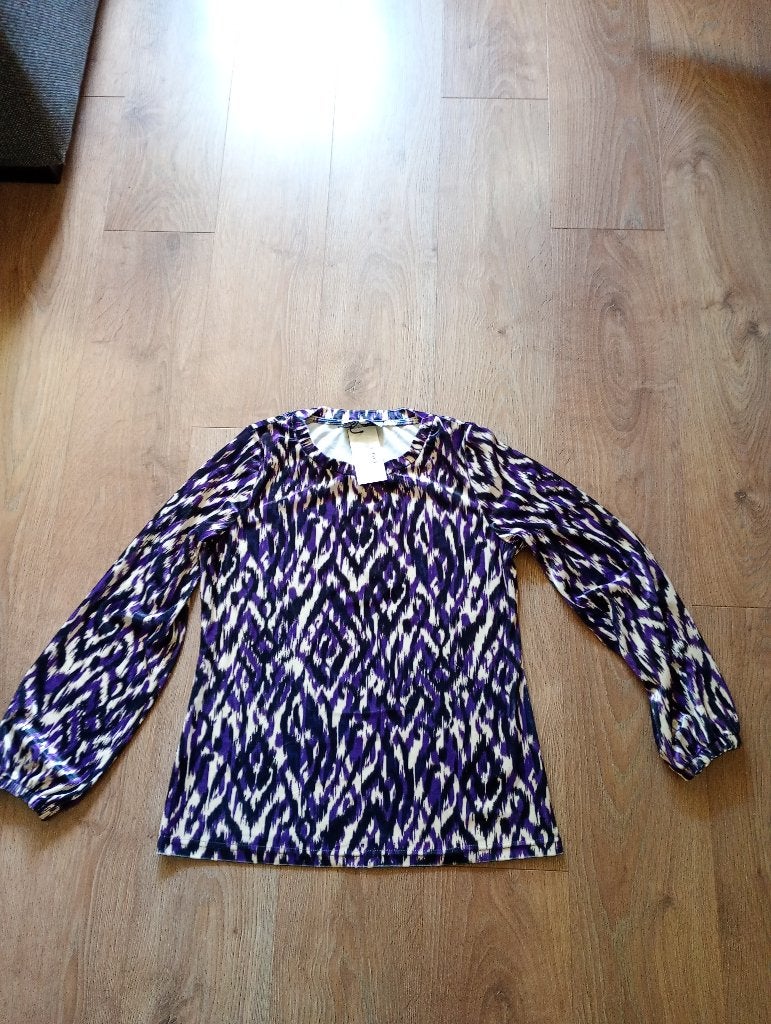 Mooie nieuwe paarse longsleeve mt L, Paars, Maat 42/44 (L), &Co Woman, Nieuw