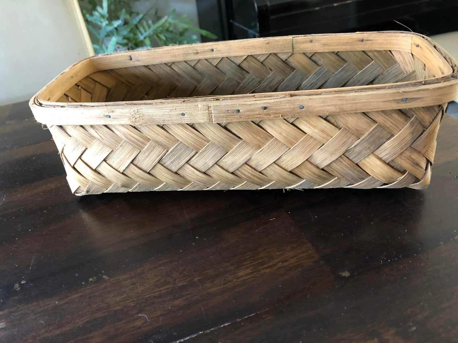 Originele vintage plukmand voor fruit 31 x 14 x 10 cm, Ophalen of Verzenden