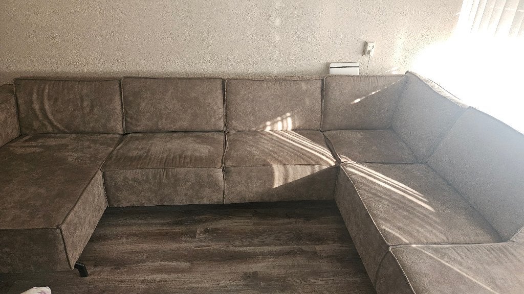 Hoekbank, Huis en Inrichting, Banken | Bankstellen, Ophalen, Overige materialen, 250 tot 300 cm, Gebruikt