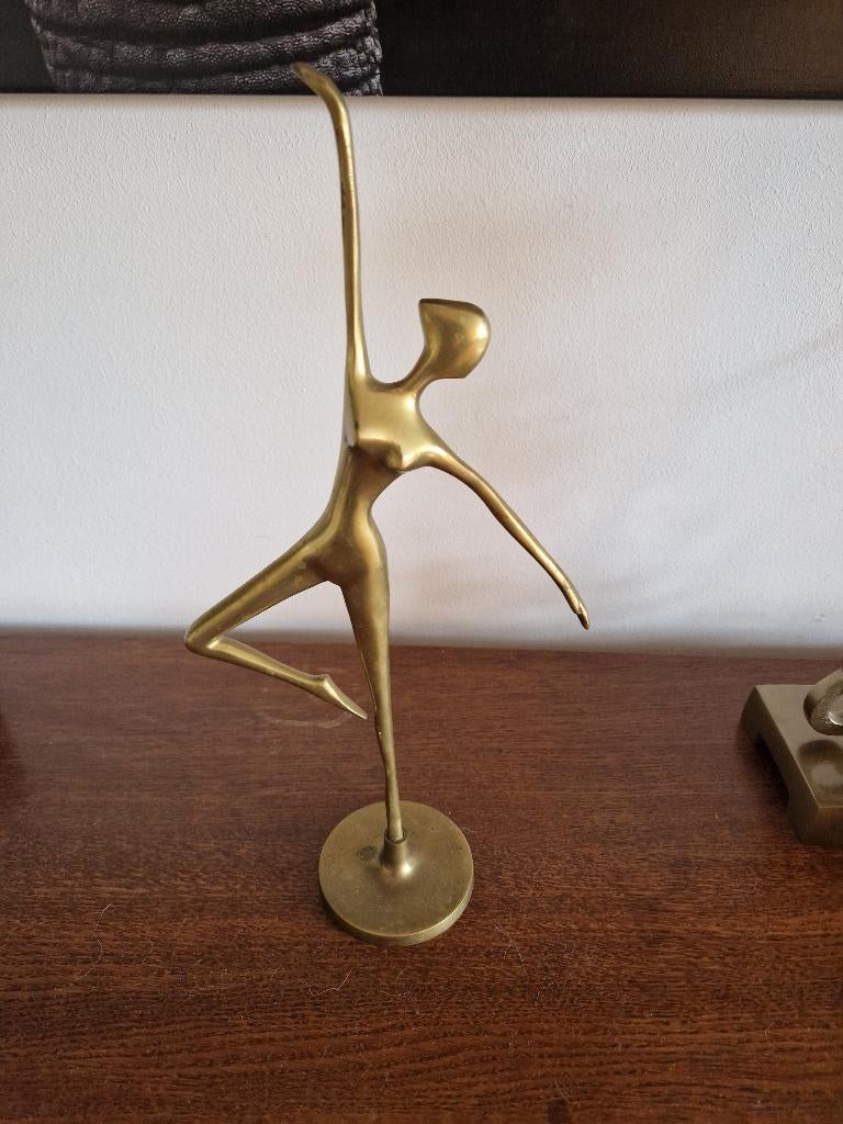 Messing beeldje danseres, Ophalen of Verzenden, Zo goed als nieuw, Mens