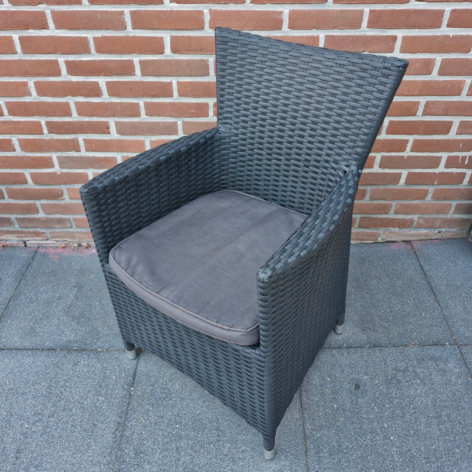 6x Tuinstoel Pure wicker met zitkussen, Ophalen, Gebruikt, Wicker