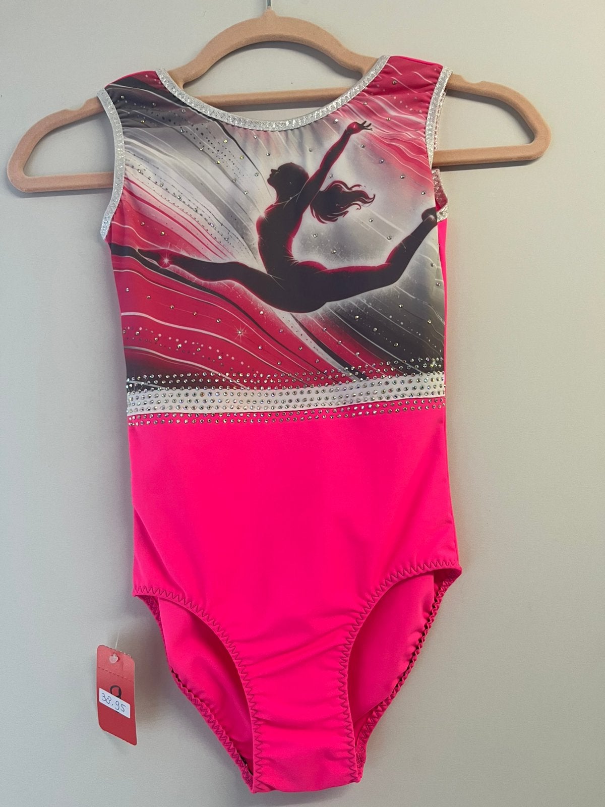 Nieuw turnpakje maat 128 - turnster meisje roze zilver, Kindermaat 122 t/m 140, Ophalen of Verzenden, Nieuw, Turnpak(je)