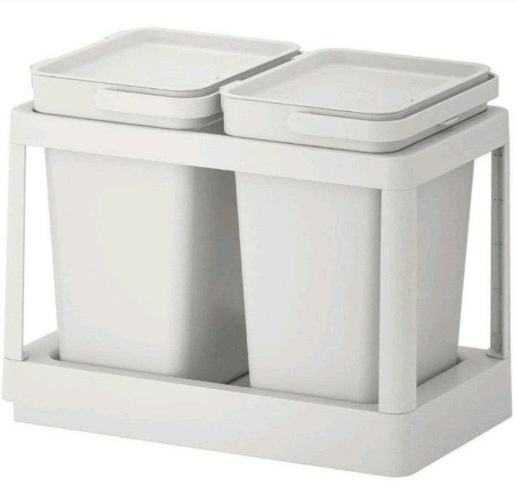 IKEA HÅLLBAR Afvalbakken met frame, 2x10L, Huis en Inrichting, Woonaccessoires | Prullenbakken, 10 tot 20 liter, Ophalen, Gebruikt