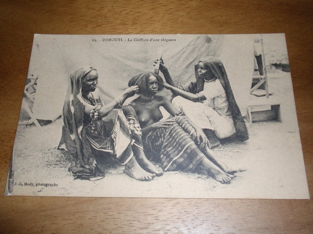 Djibouti Kapsel van een vrouw Etnografie Naakt Afrika Arabie, Verzamelen, Verzenden, Voor 1920, Ongelopen, Cultuur en Media