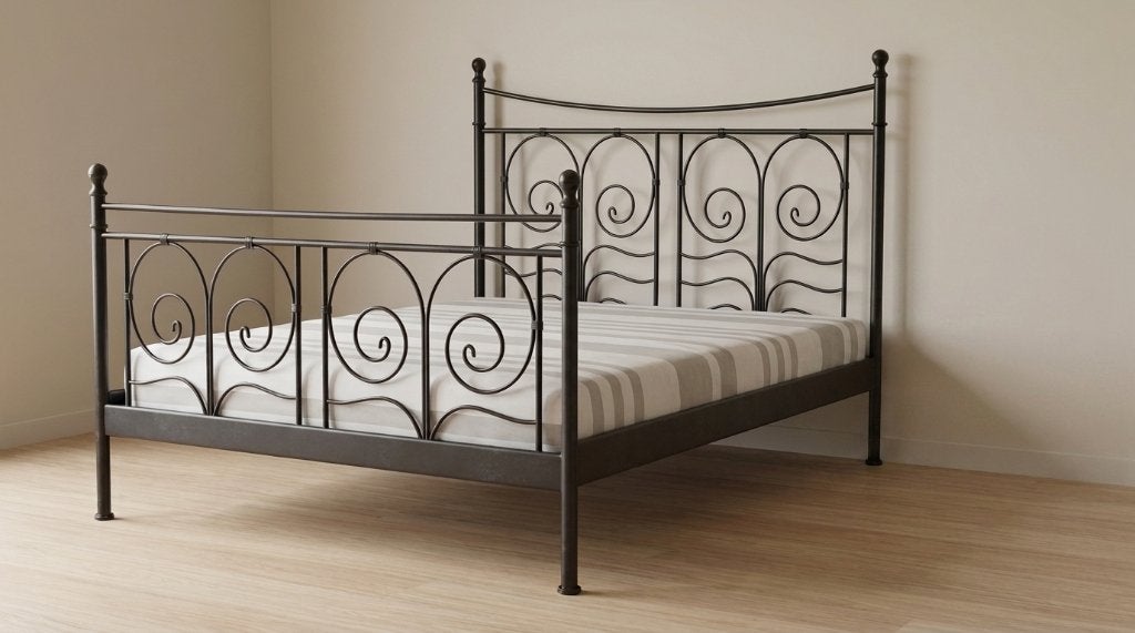 IKEA NORESUND zwart metalen bedframe, Ophalen, Gebruikt, Eenpersoons, Metaal