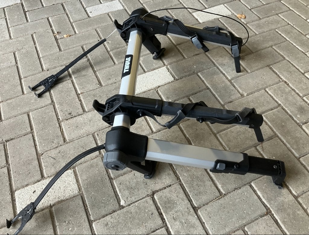 fietsendrager Outwayhanging 2 Thule, Ophalen, 2 fietsen, Zo goed als nieuw, Achterklepdrager