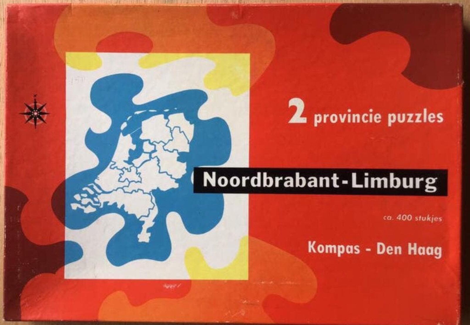 Vintage provincie puzzel Noord-Brabant & Limburg (2x) - ZGAN, Ophalen of Verzenden, Minder dan 500 stukjes, Zo goed als nieuw