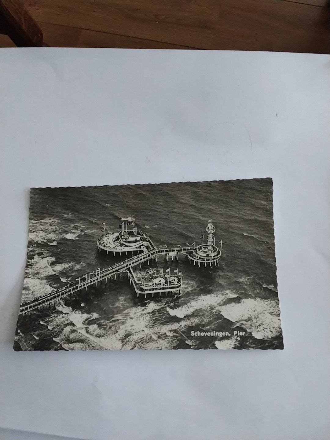 Zeldzame Ansichtkaart Scheveningen Pier - Zwart-wit Foto, Verzamelen, Ophalen of Verzenden, 1940 tot 1960, Gelopen, Zuid-Holland
