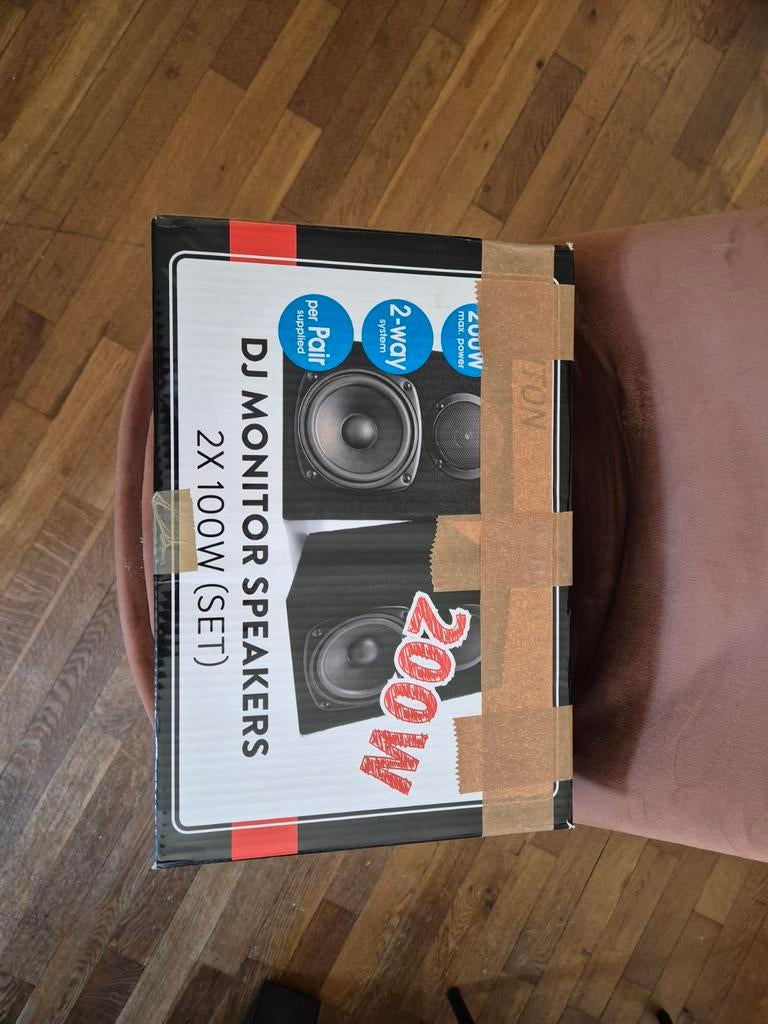 Fenton DJ Monitor Speakers 2x 100W (set), Audio, Tv en Foto, Luidsprekers, Overige merken, Ophalen of Verzenden, Zo goed als nieuw