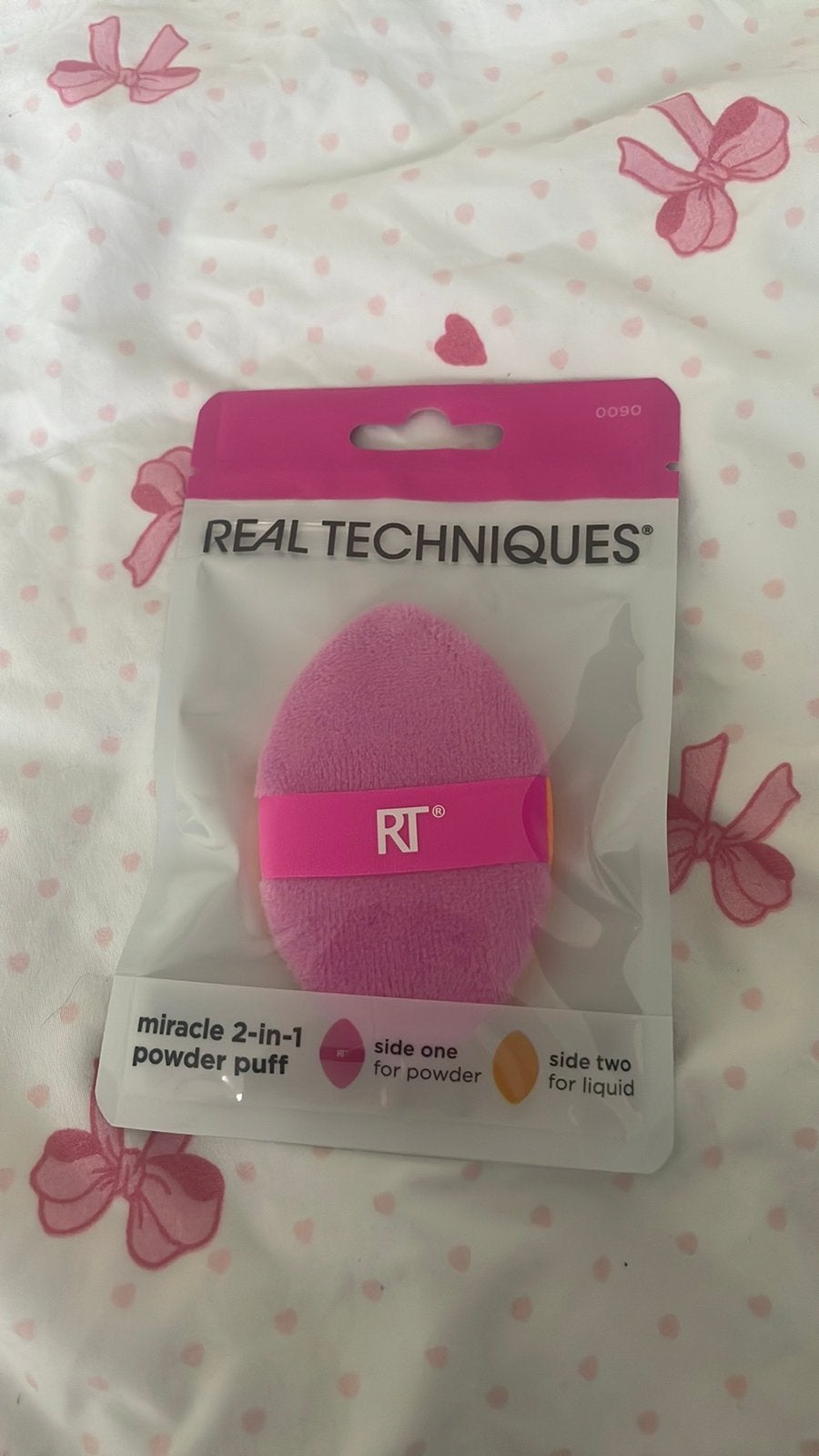Real techniques powder puff 2 in 1 nieuw, Ophalen of Verzenden, Zo goed als nieuw, Gehele gezicht