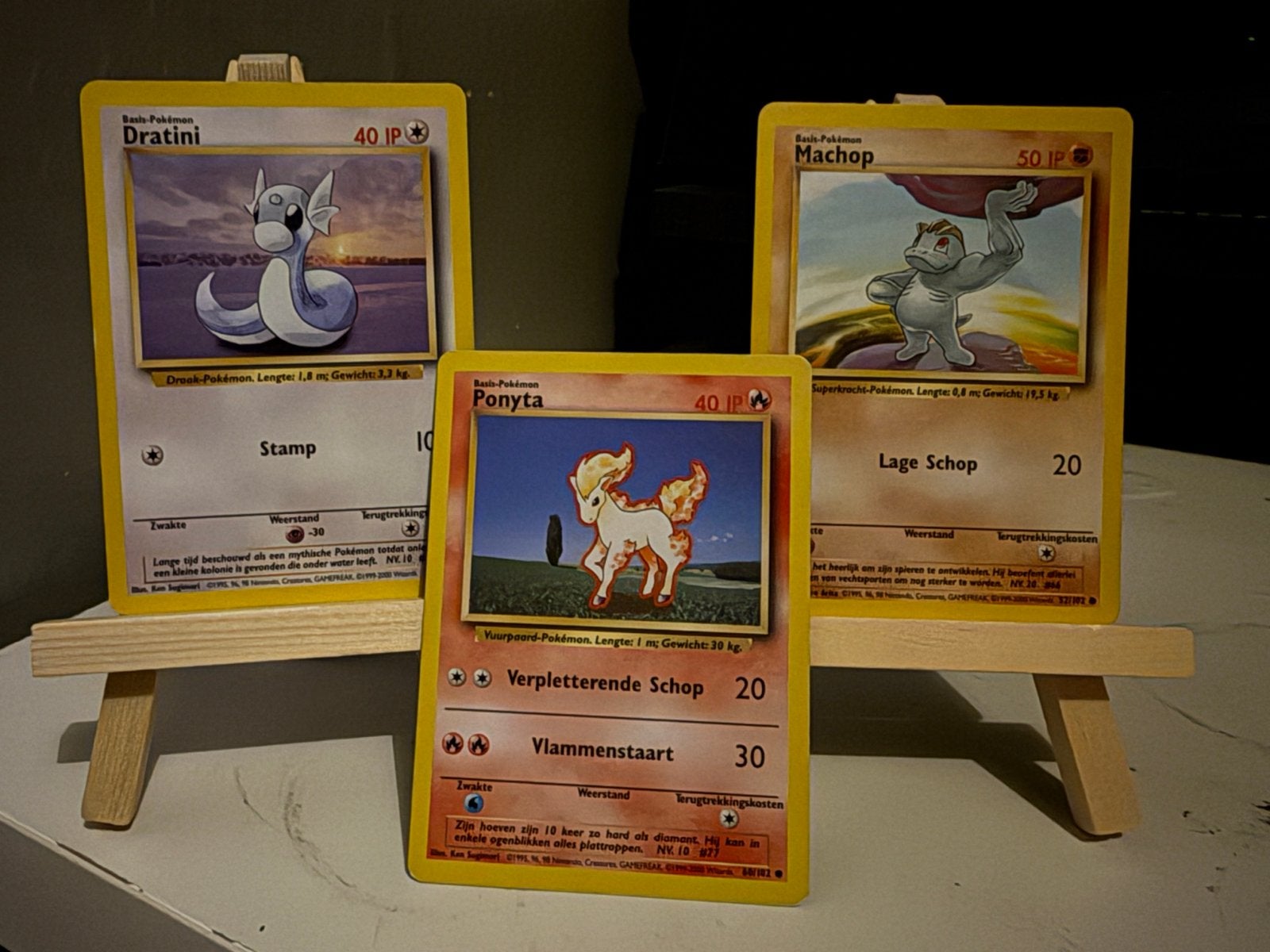 Pokémon kaarten: Dratini, Ponyta, Machop (BS Nederlands), Ophalen of Verzenden, Gebruikt, Meerdere kaarten