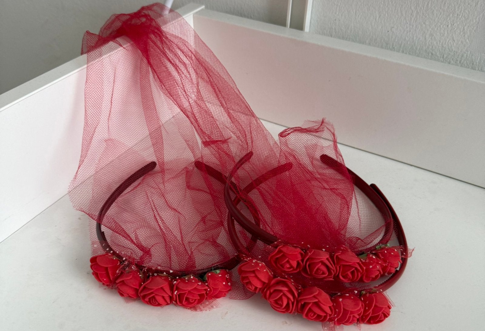 henna kroon rood en roze, Ophalen, Nieuw, Rood, Trouwjurk