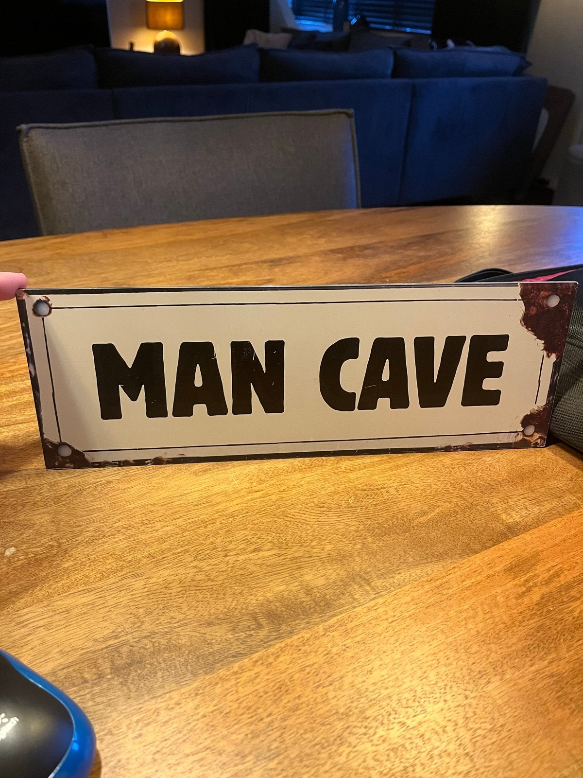 Man Cave bord - Decoratief metalen wandbord, Meerkleurig, Ophalen of Verzenden, Zo goed als nieuw, Metaal