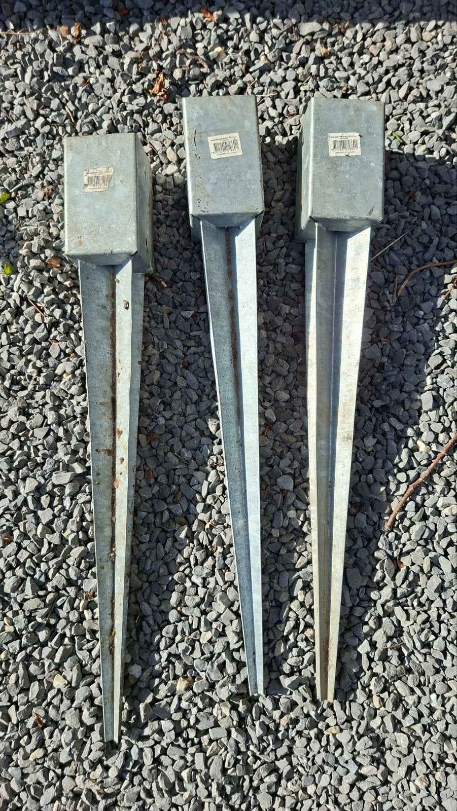 Paalhouders punt 9x9x75cm - Gegalvaniseerd, Ophalen, Nieuw, Minder dan 180 cm, Palen