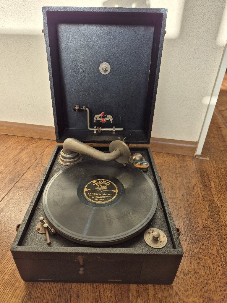 Grammofoon speler, antiek, Ophalen