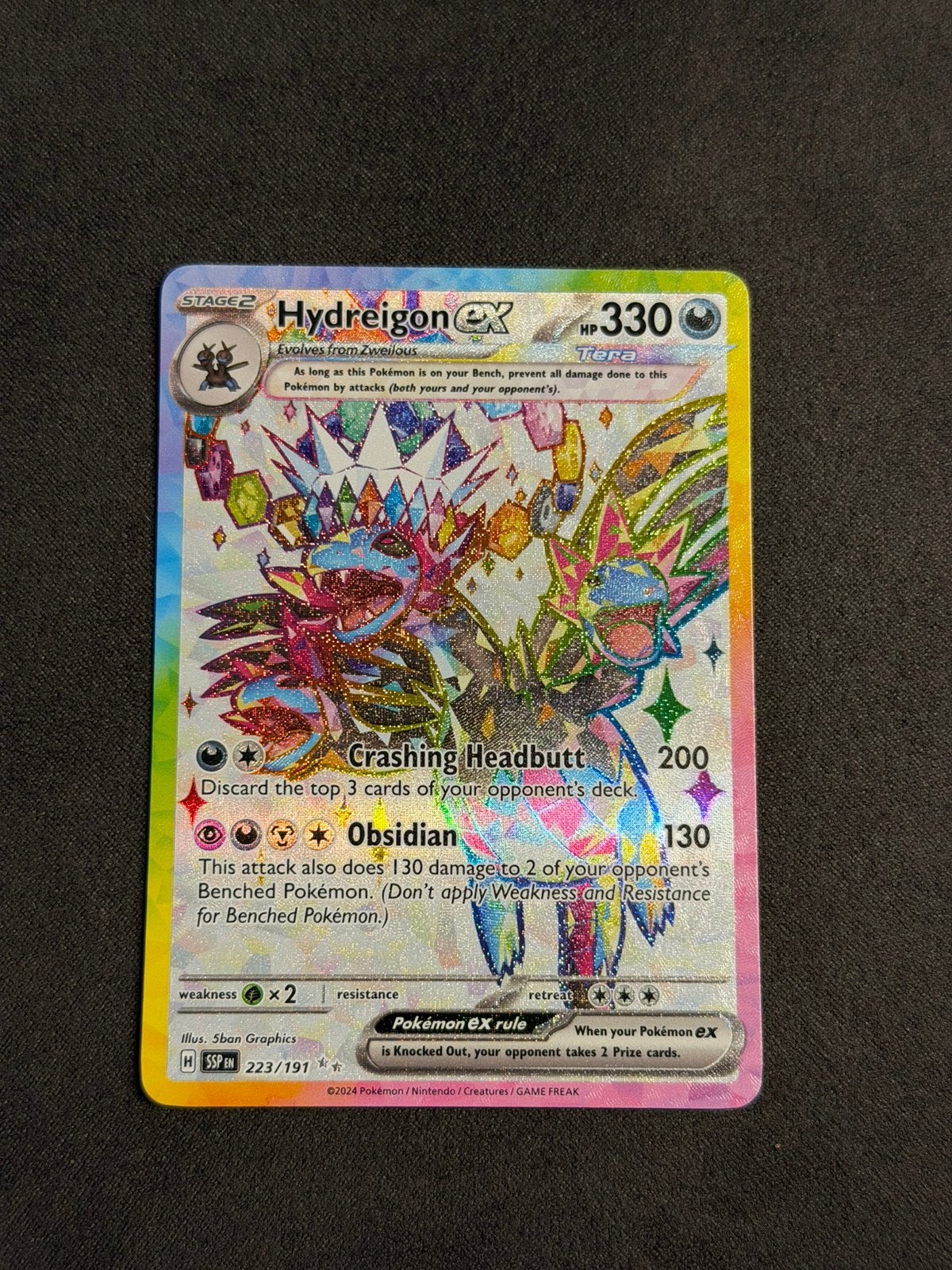 Hydreigon EX #223 - Pokemon kaart, Ophalen of Verzenden, Zo goed als nieuw, Losse kaart