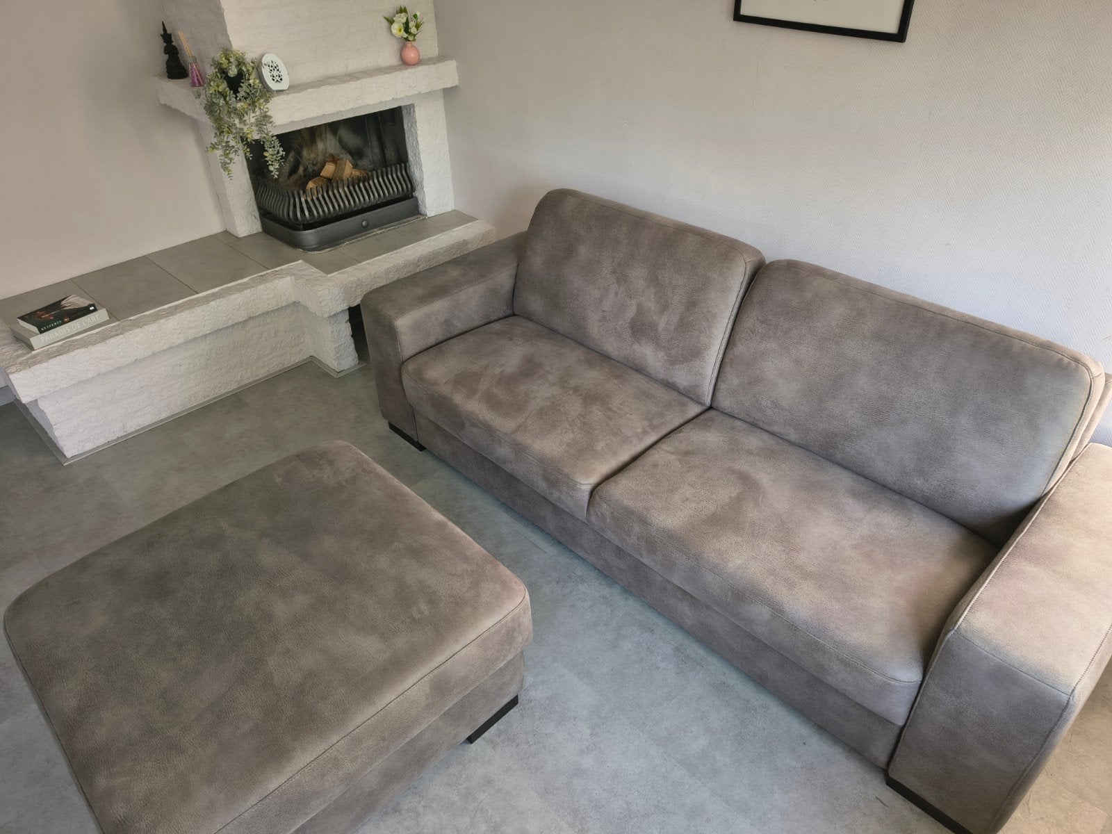 Jansen Totaal Wonen: Bank, fauteuil en eetkamerstoelen, Ophalen, Gebruikt, Tweepersoons, Rechte bank