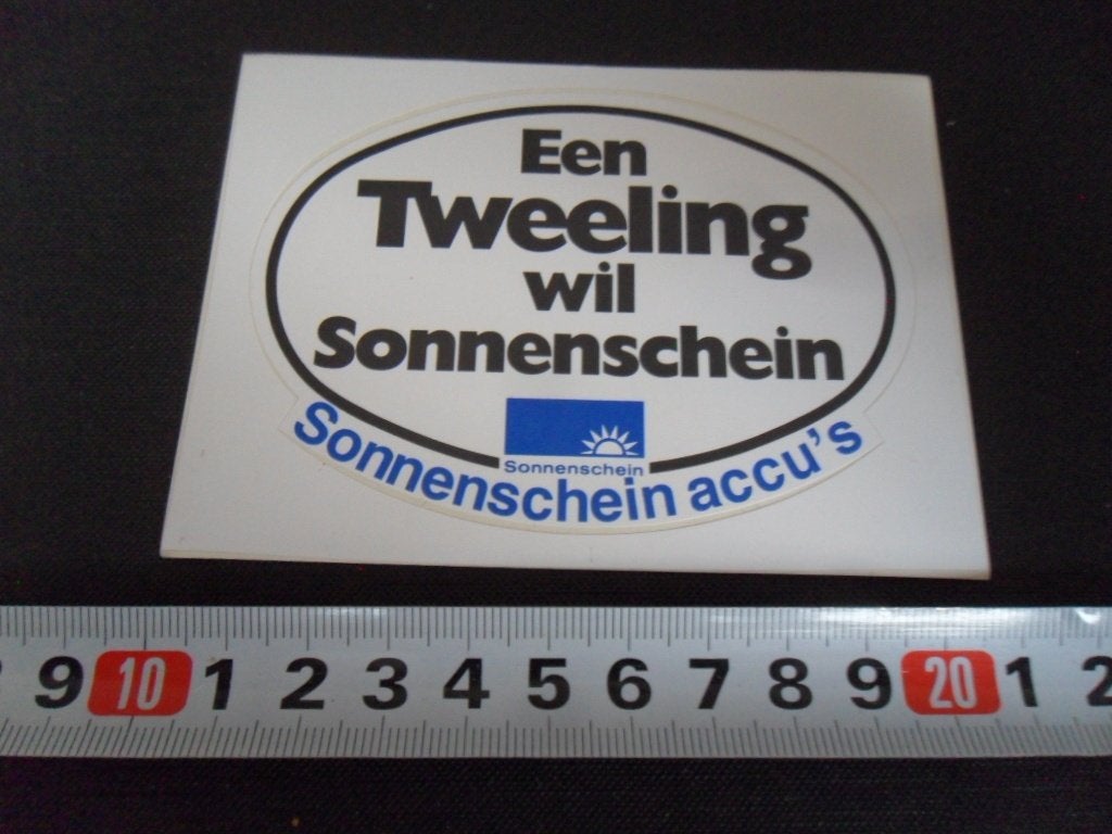 sticker Een TWEELING wil Sonnenschein accu's, Ophalen of Verzenden, Zo goed als nieuw