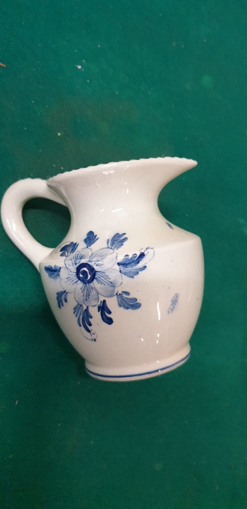 kannetje /vaasje delfts blauw keramiek met molen motief, Ophalen of Verzenden
