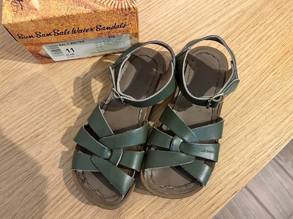 Salt Water Sandals maat 11 (maat 29) kleur olive groen, Gebruikt, Meisje, Overige typen, Ophalen of Verzenden