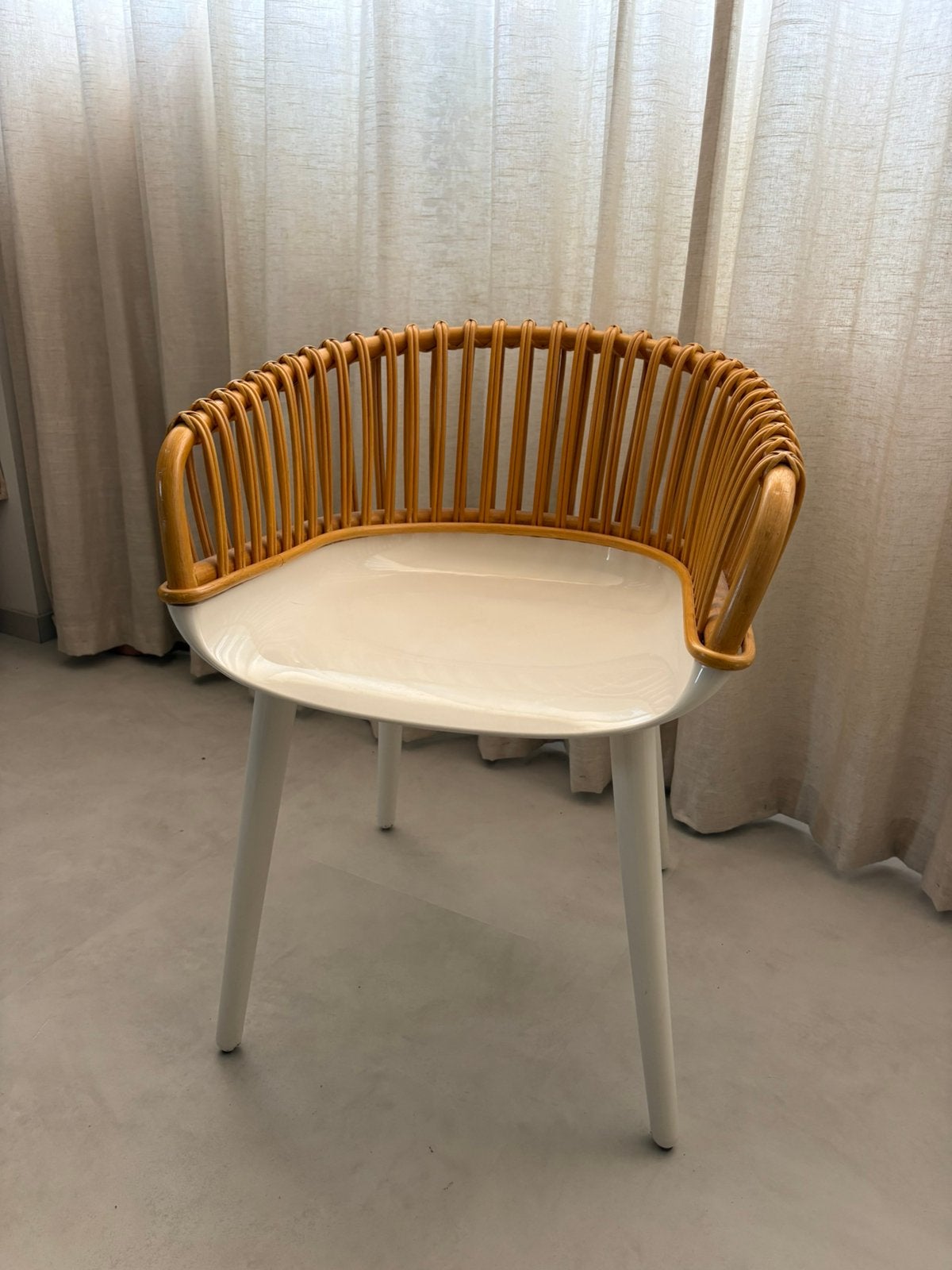 Marcel Wanders Cyborg stoel met rotan, Huis en Inrichting, Stoelen, Ophalen, Gebruikt, Wit, Riet of Rotan
