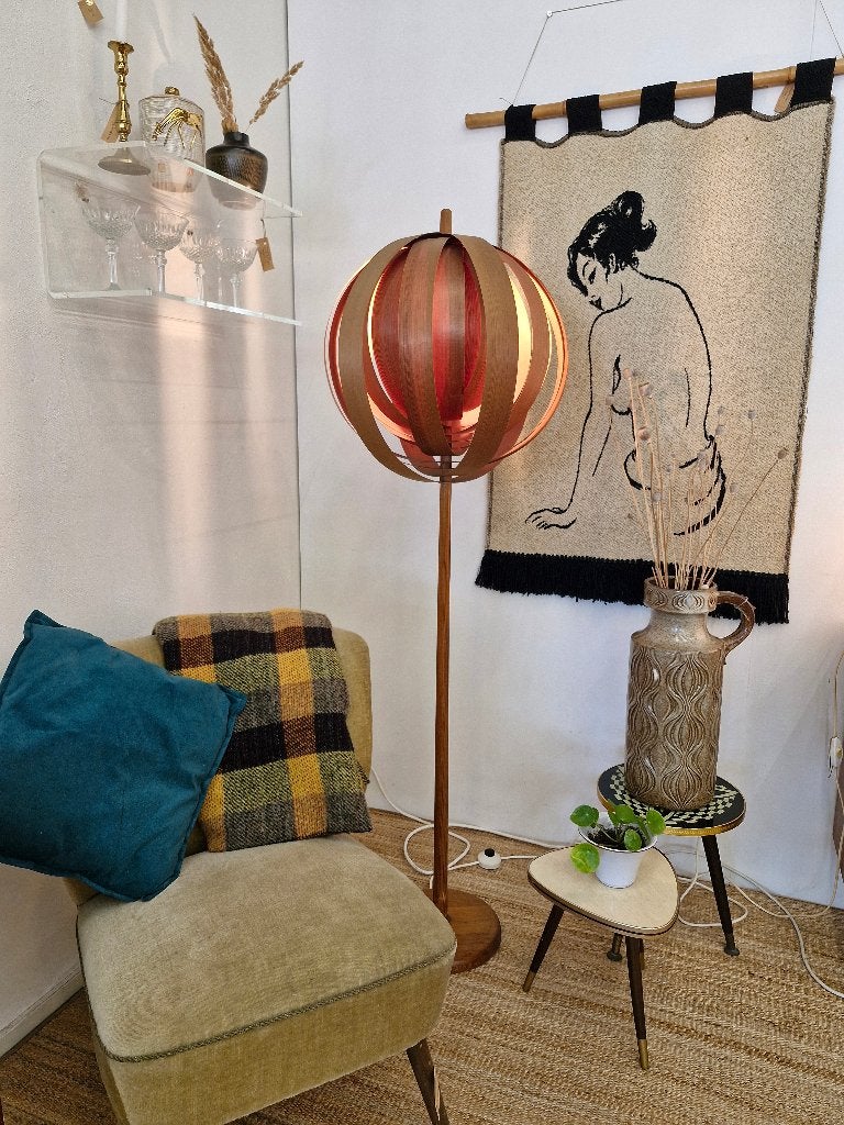 Vintage vloerlamp "moonlamp"Deens 70s, Ophalen, Gebruikt, ., Vintage