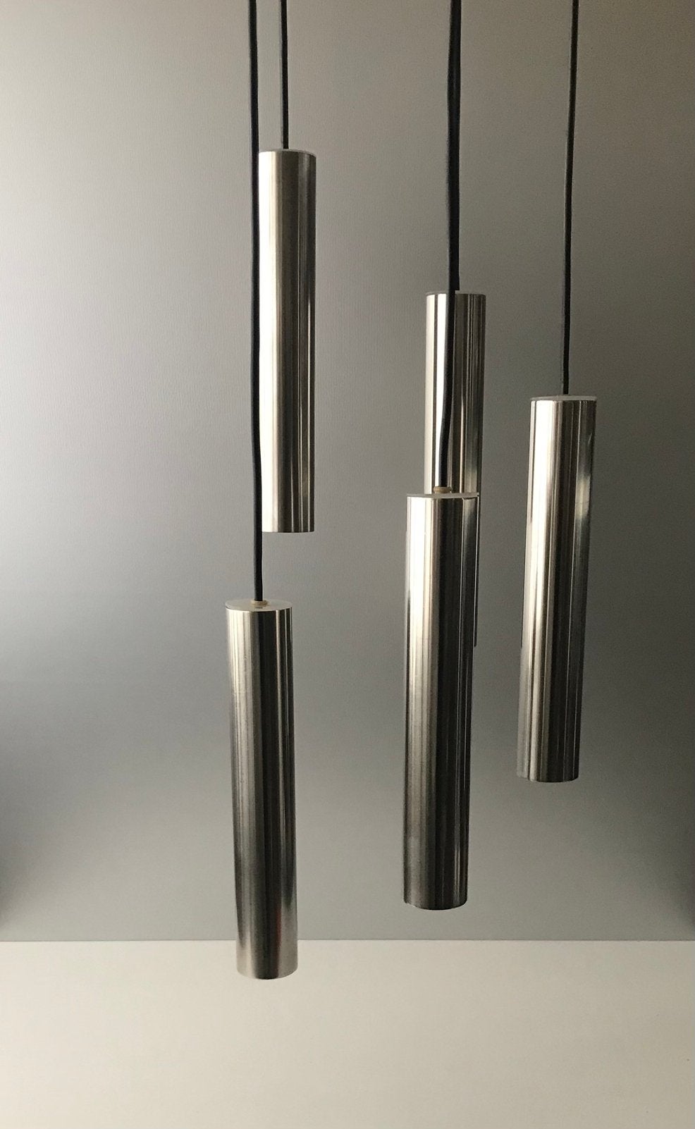 SCE hanging lamp 70s luster cascade silence of the lamps, Gebruikt, Mid century modern vintage design, Metaal, E27 (groot)