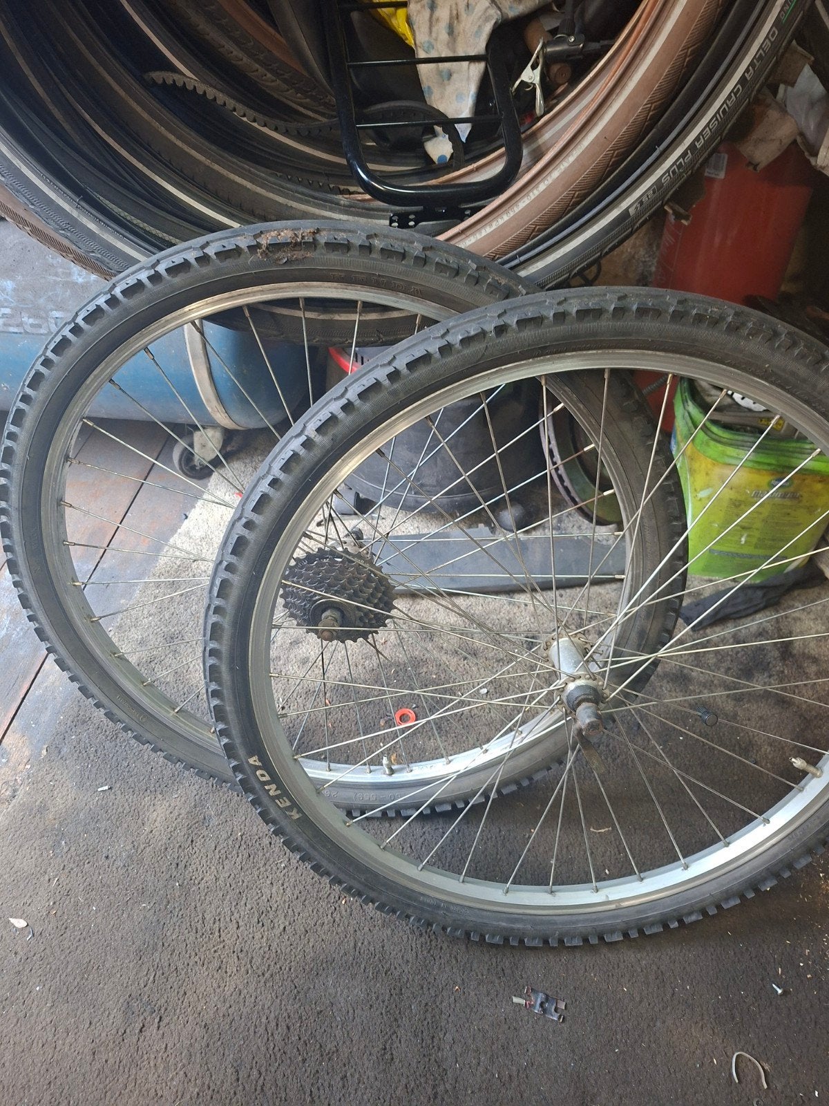 2 MTB mountainbike wielen voor en achter met banden, Ophalen, Mountainbike