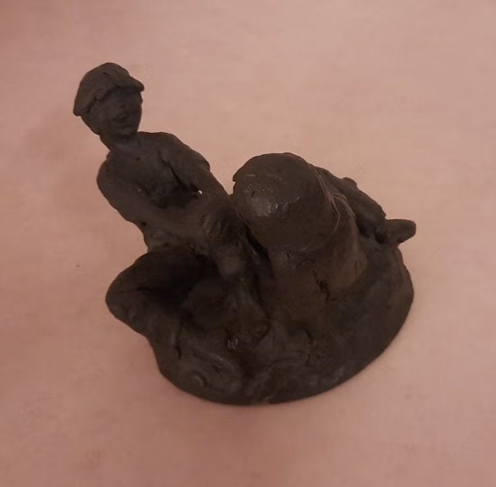 Bronzen beeld "Vriendschap", Ophalen of Verzenden, Zo goed als nieuw, Mens