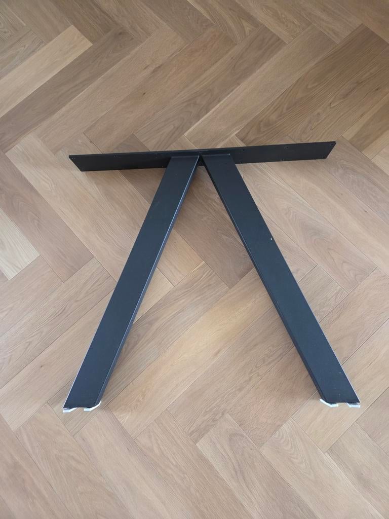 2x Tafelpoten A-model Zwart Metaal, Huis en Inrichting, Tafelonderdelen, Ophalen
