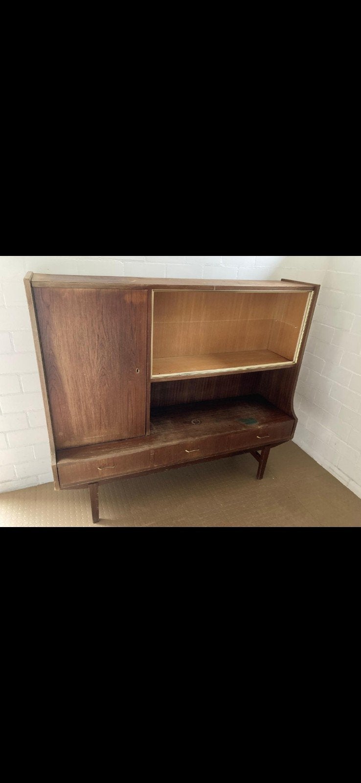 Vintage/antiek opknapkastje, Huis en Inrichting, Kasten | Dressoirs, Ophalen of Verzenden, 25 tot 50 cm, Glas, 50 tot 100 cm