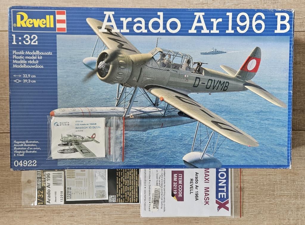 Revell 04922 Arado Ar 196B 1/32 +extra's (Quinta/Montex/HGW), Revell, Ophalen of Verzenden, Zo goed als nieuw, Groter dan 1:72