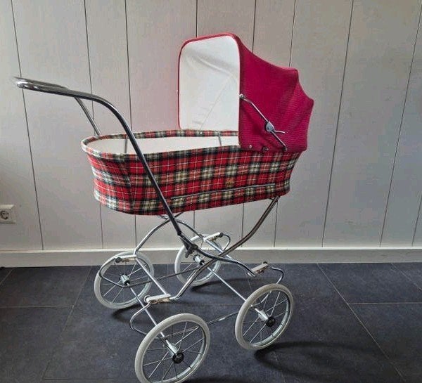 Poppenwagen Rood Geruit - Jaren '70 Stijl, Ophalen, Gebruikt, Overige merken