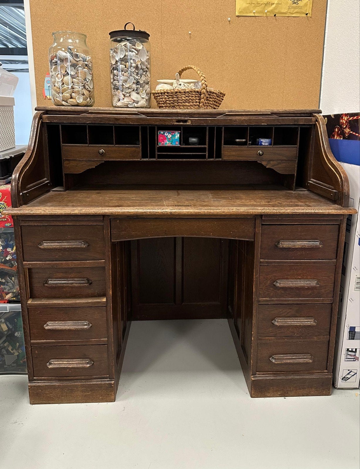 Klassiek rolluik bureau, Antiek en Kunst, Ophalen of Verzenden