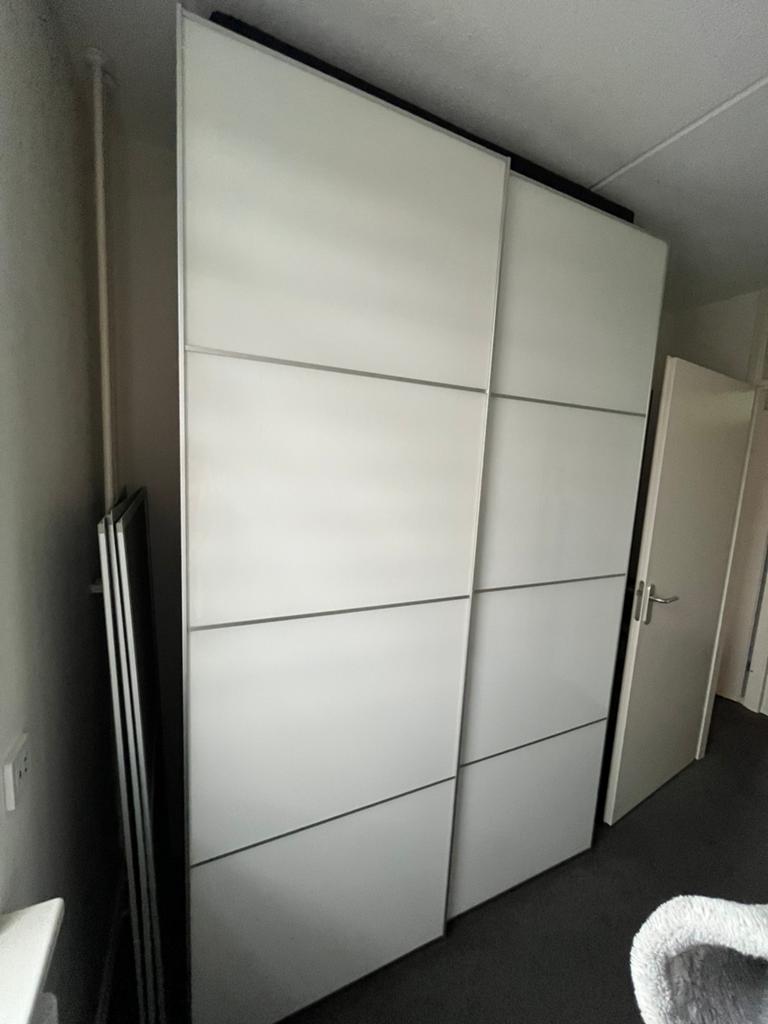 Ikea pax schuifdeurkast 150x236, Ophalen, 200 cm of meer, 50 tot 75 cm, Glas