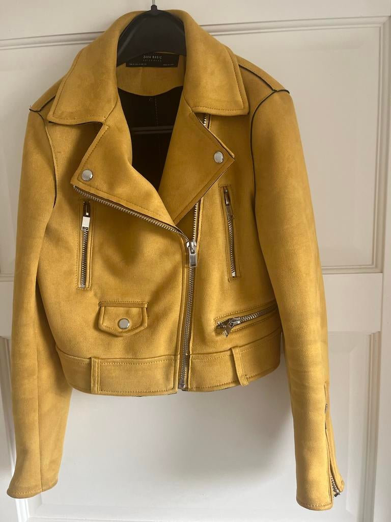 Zara bikerjasje suedelook mosterdgeel maat XS, Ophalen of Verzenden, Zo goed als nieuw, Maat 34 (XS) of kleiner, Geel
